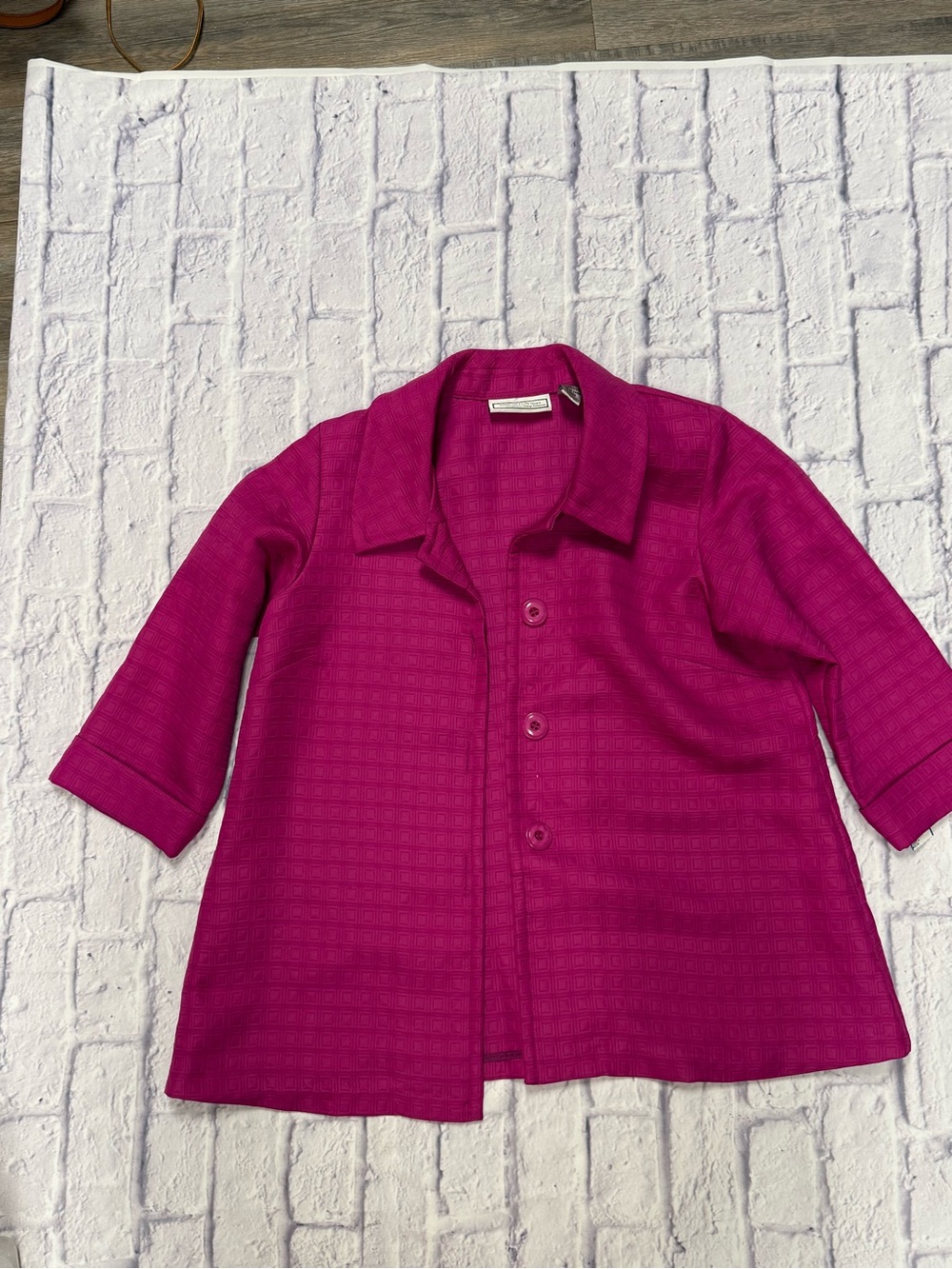 Womens Fuchsia Button-Front Suit Jacket by Unknown Brand